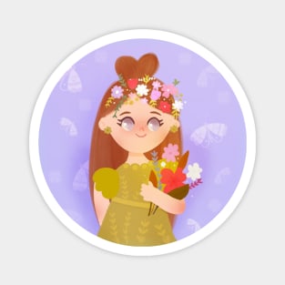 Fairy Floral Aesthetic Illustration Magnet